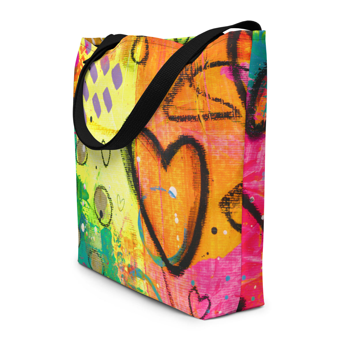 Large Pastel Hearts All-Over Print Large Tote Bag – A Sprinkle Of