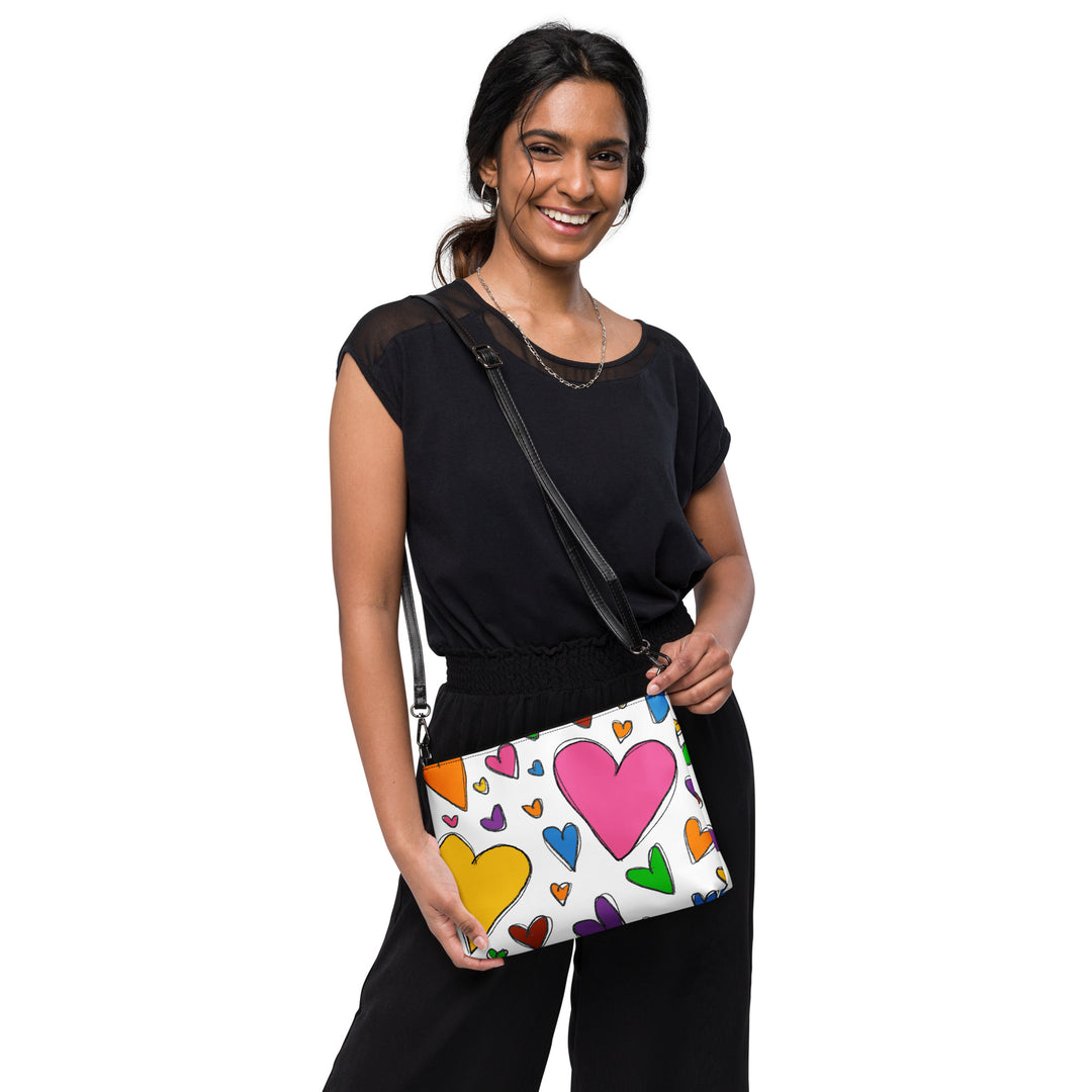 Large Sketch Hearts Crossbody bag