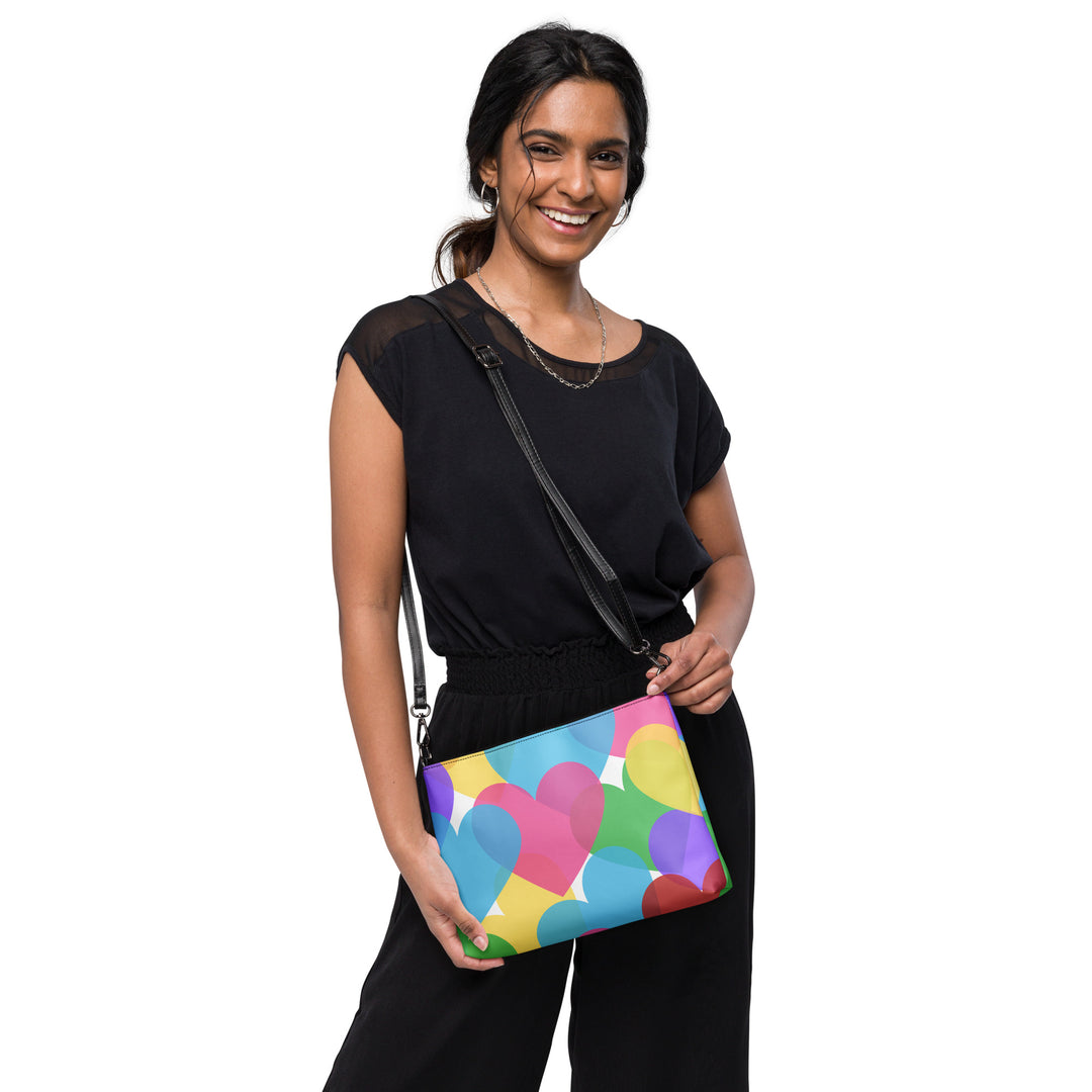 Large Colorful Hearts Crossbody bag