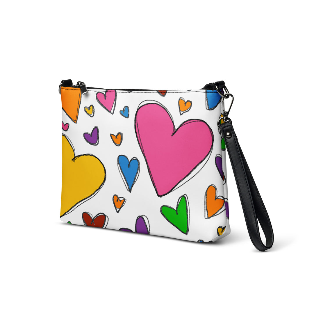 Large Sketch Hearts Crossbody bag