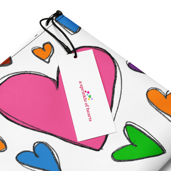 Large Sketch Hearts Crossbody bag