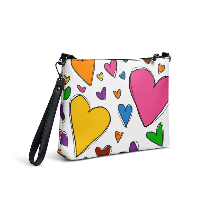 Large Sketch Hearts Crossbody bag