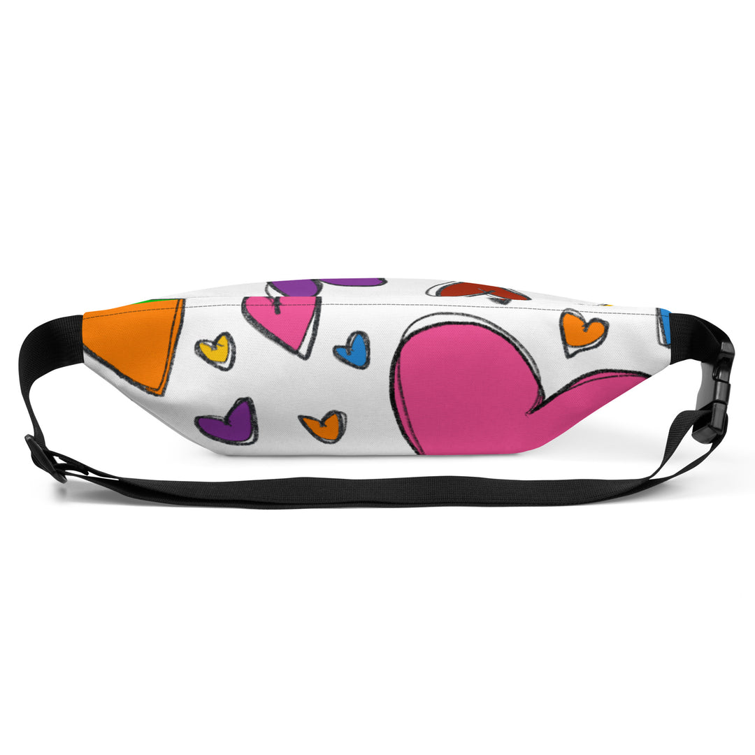 Large Sketch Hearts Fanny Pack