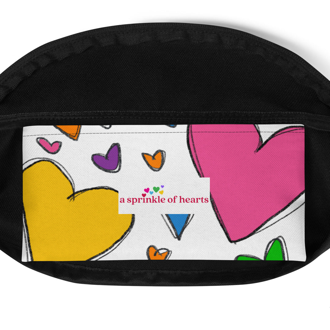 Large Sketch Hearts Fanny Pack