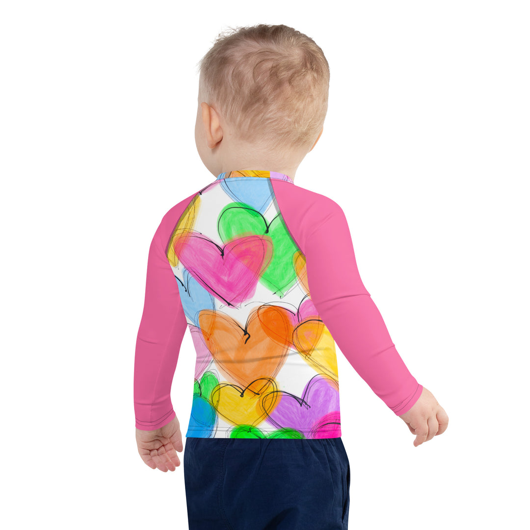 Scribble Hearts Kids Rash Guard