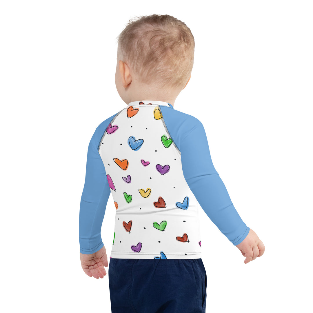 Little Sketch Hearts Kids Rash Guard