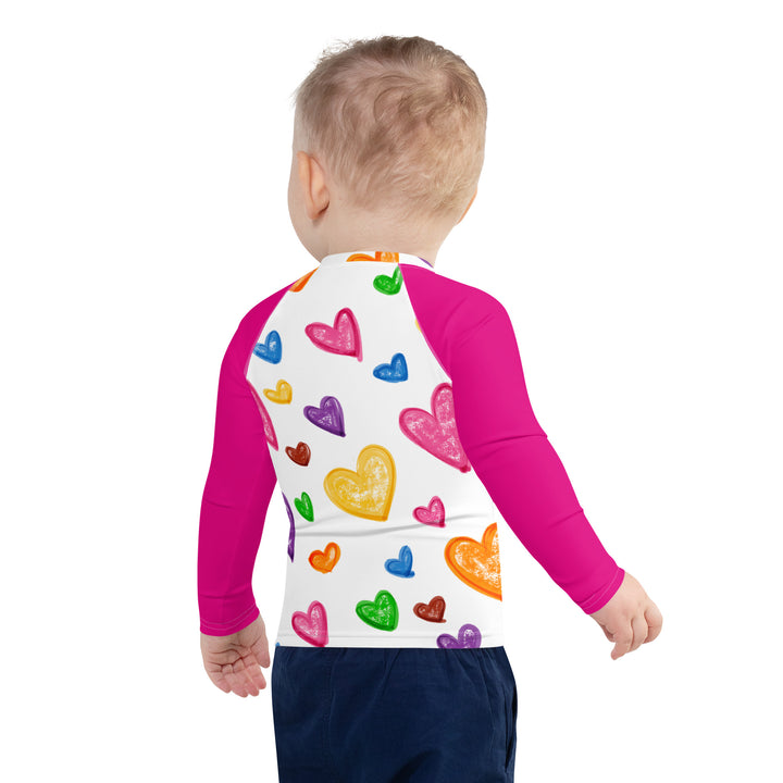 Crayon Hearts Kids Rash Guard