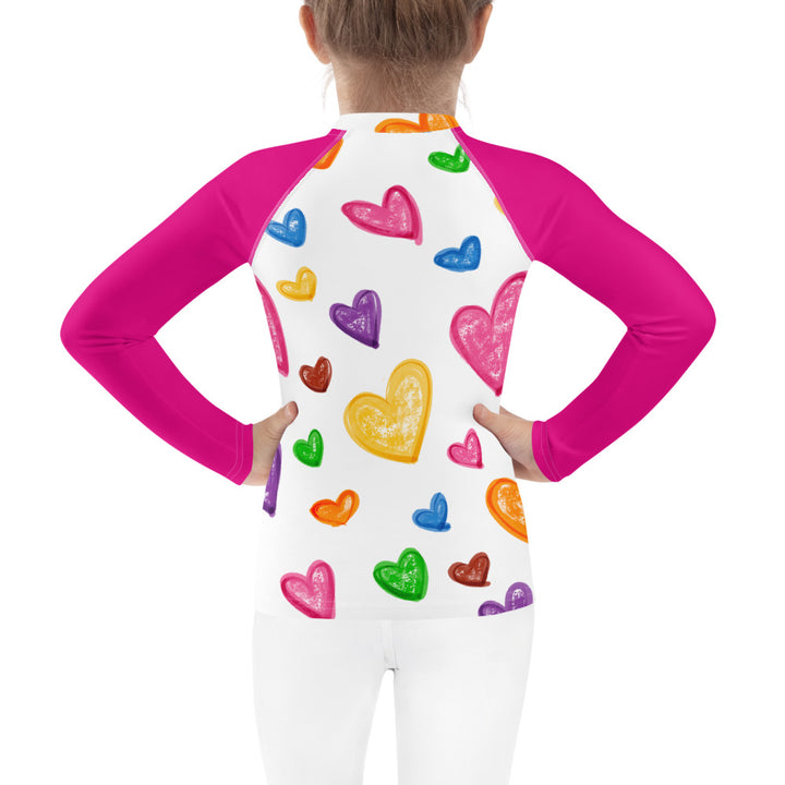 Crayon Hearts Kids Rash Guard