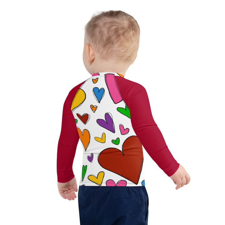 Large Sketch Hearts Kids Rash Guard