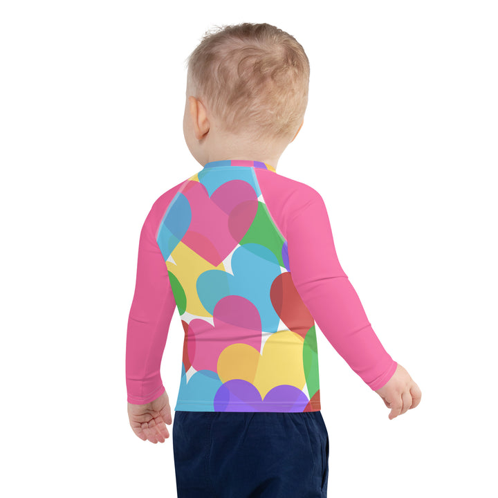 Large Colorful Hearts Kids Rash Guard