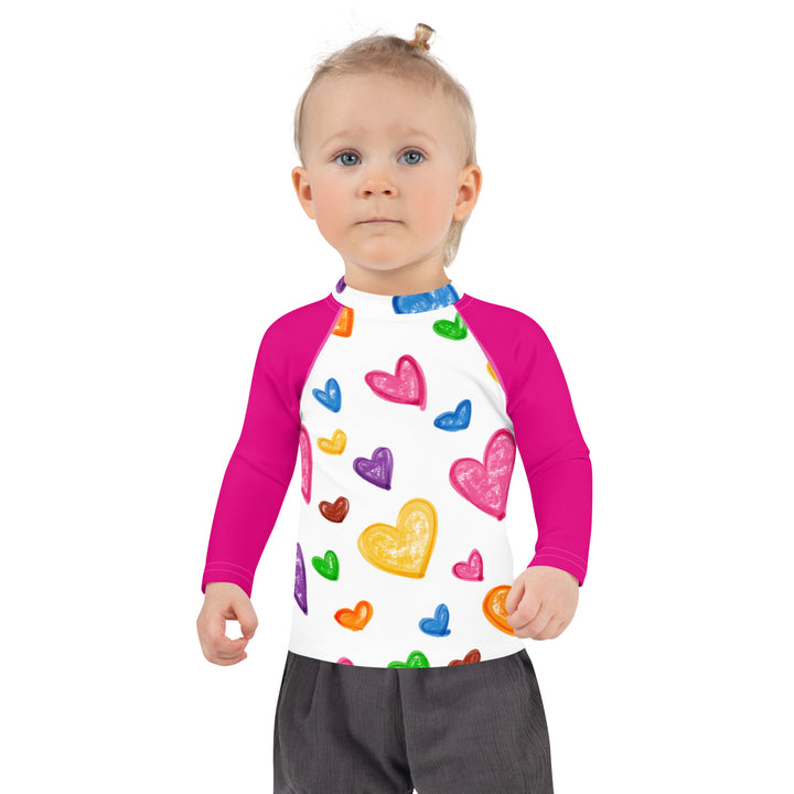 Crayon Hearts Kids Rash Guard