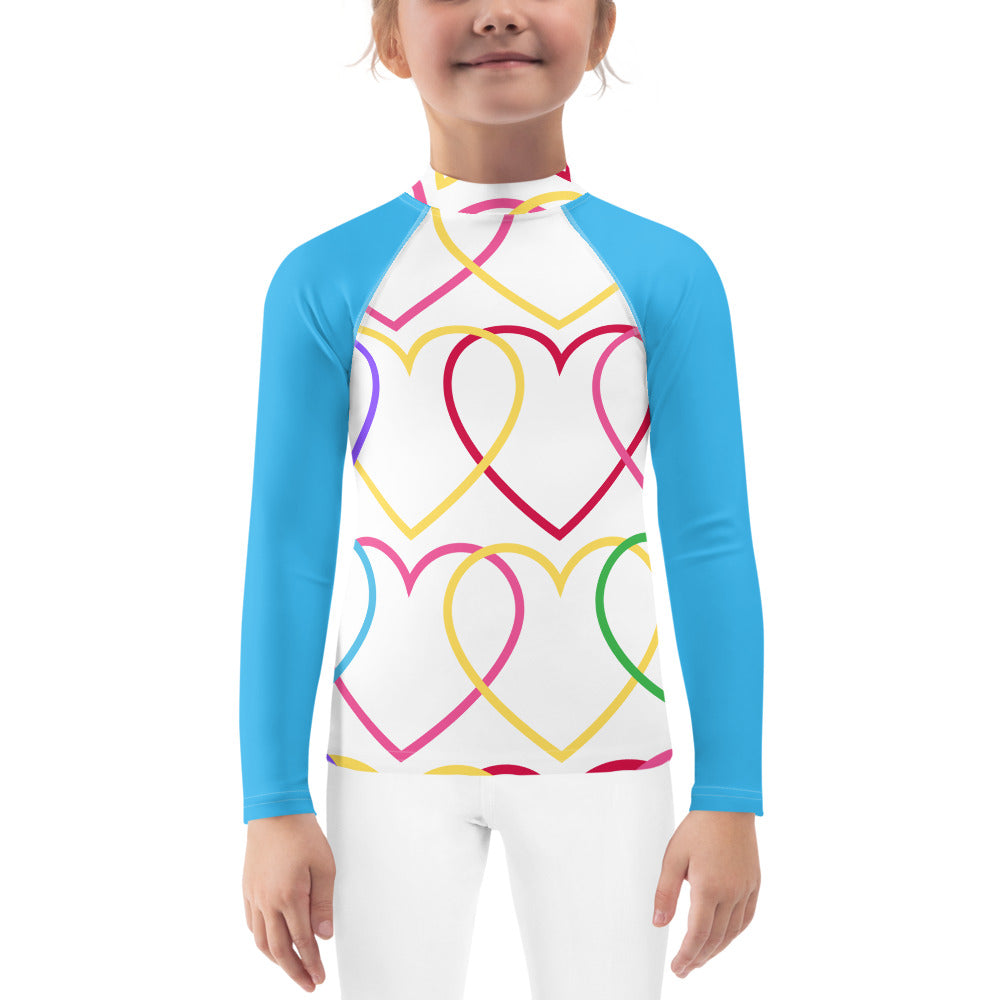 Symmetrical Hearts Kids Rash Guard