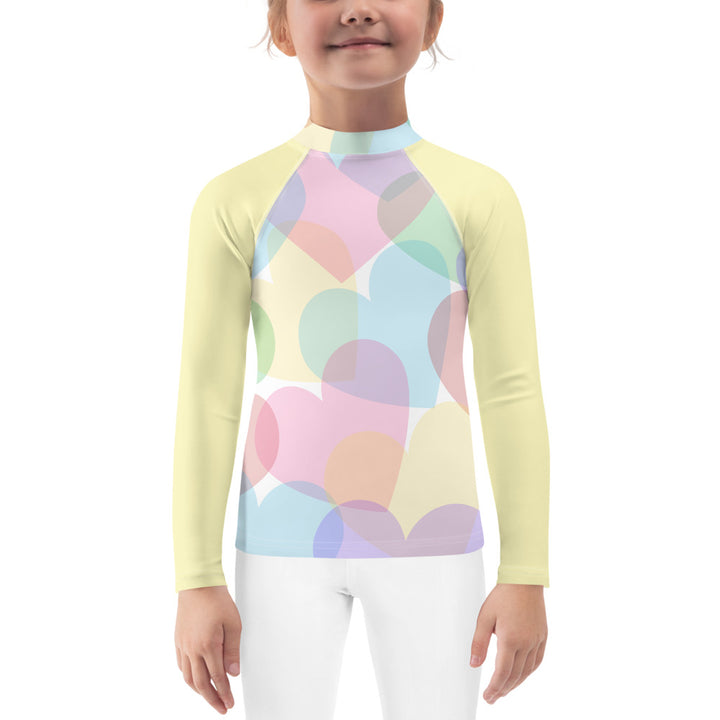 Pastel Hearts Kids Rash Guard