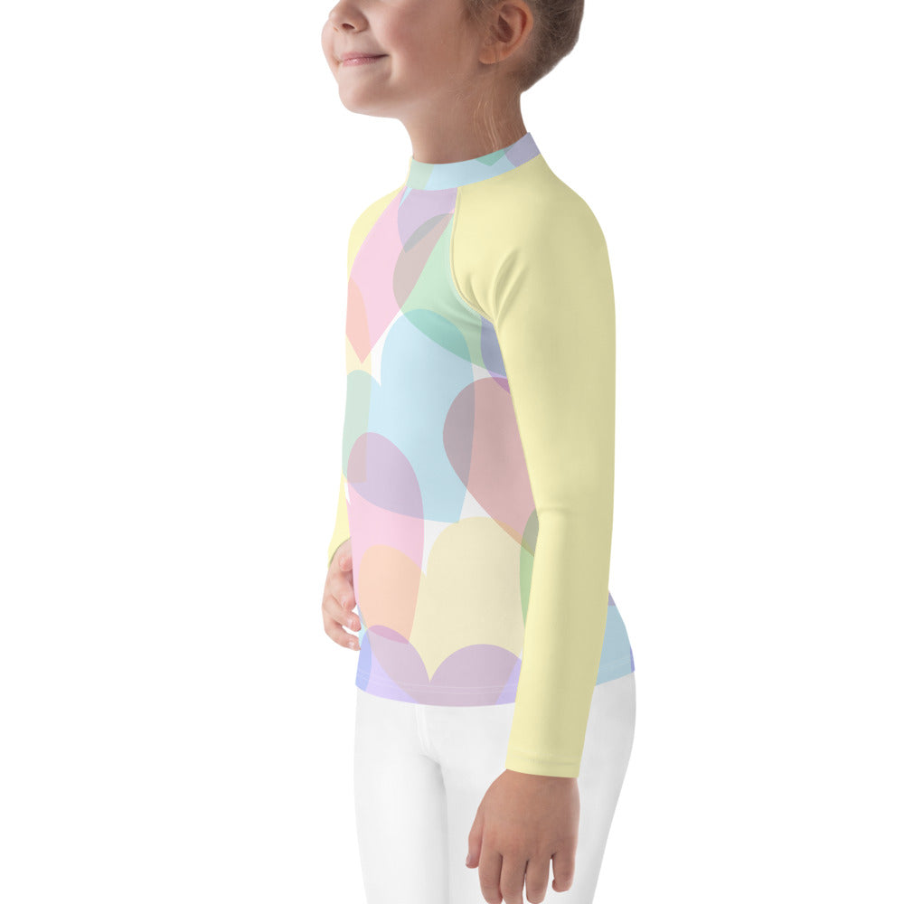 Pastel Hearts Kids Rash Guard