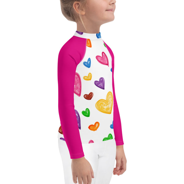 Crayon Hearts Kids Rash Guard