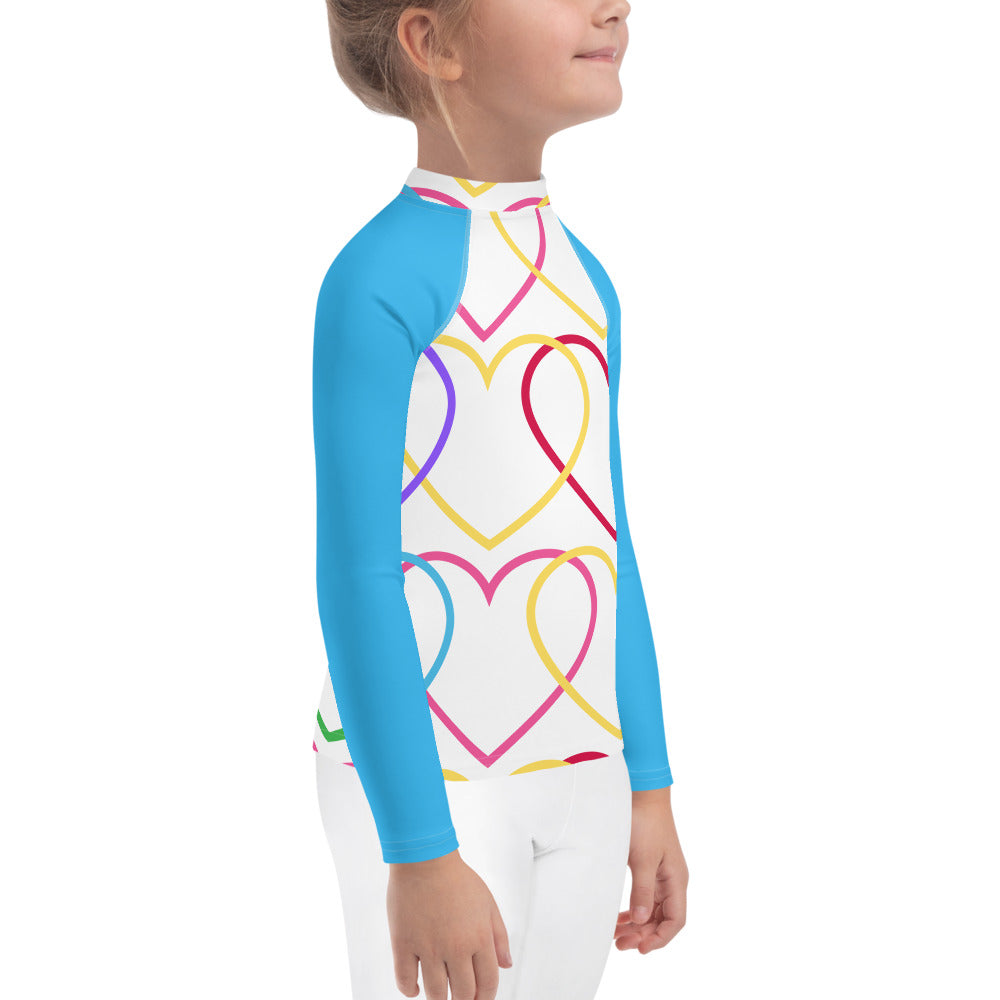 Symmetrical Hearts Kids Rash Guard