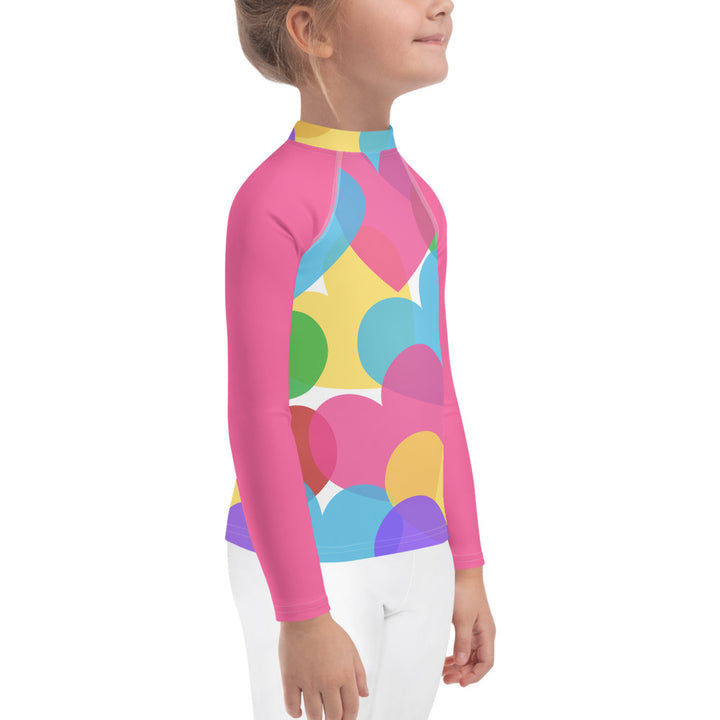 Large Colorful Hearts Kids Rash Guard