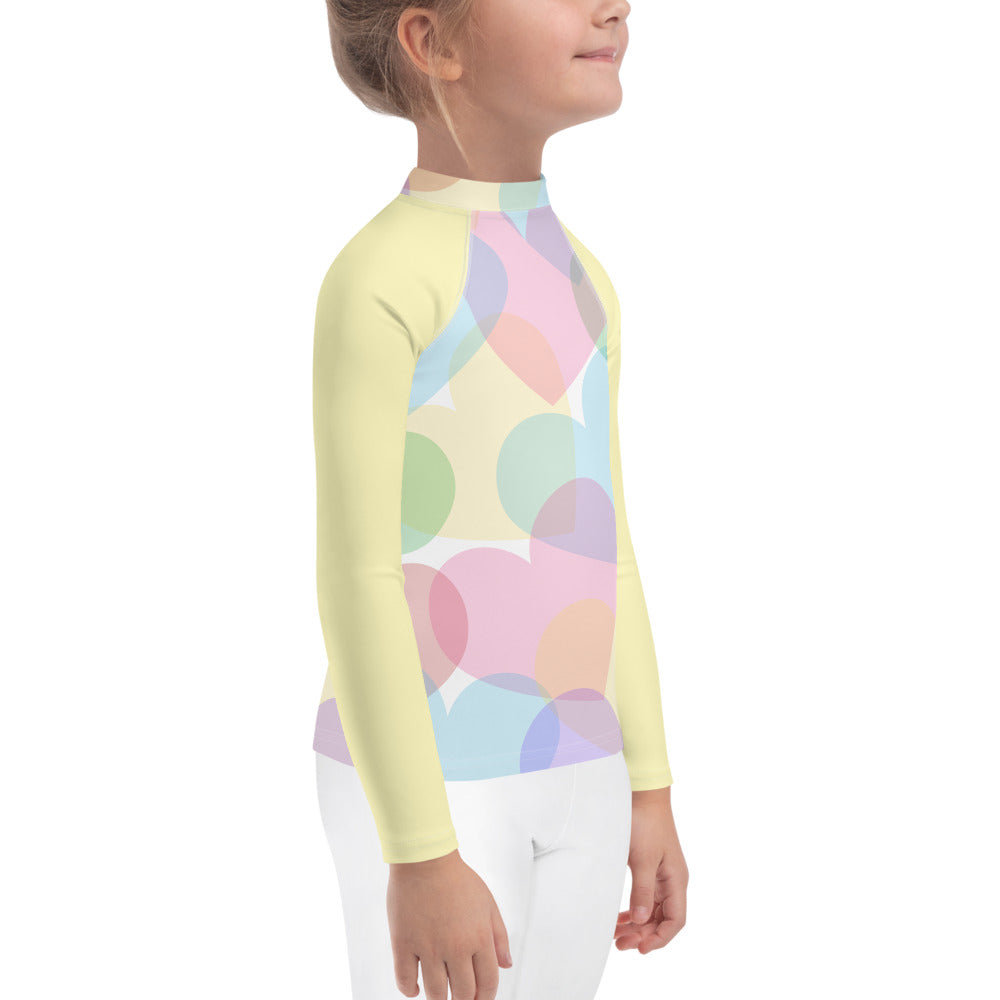 Pastel Hearts Kids Rash Guard