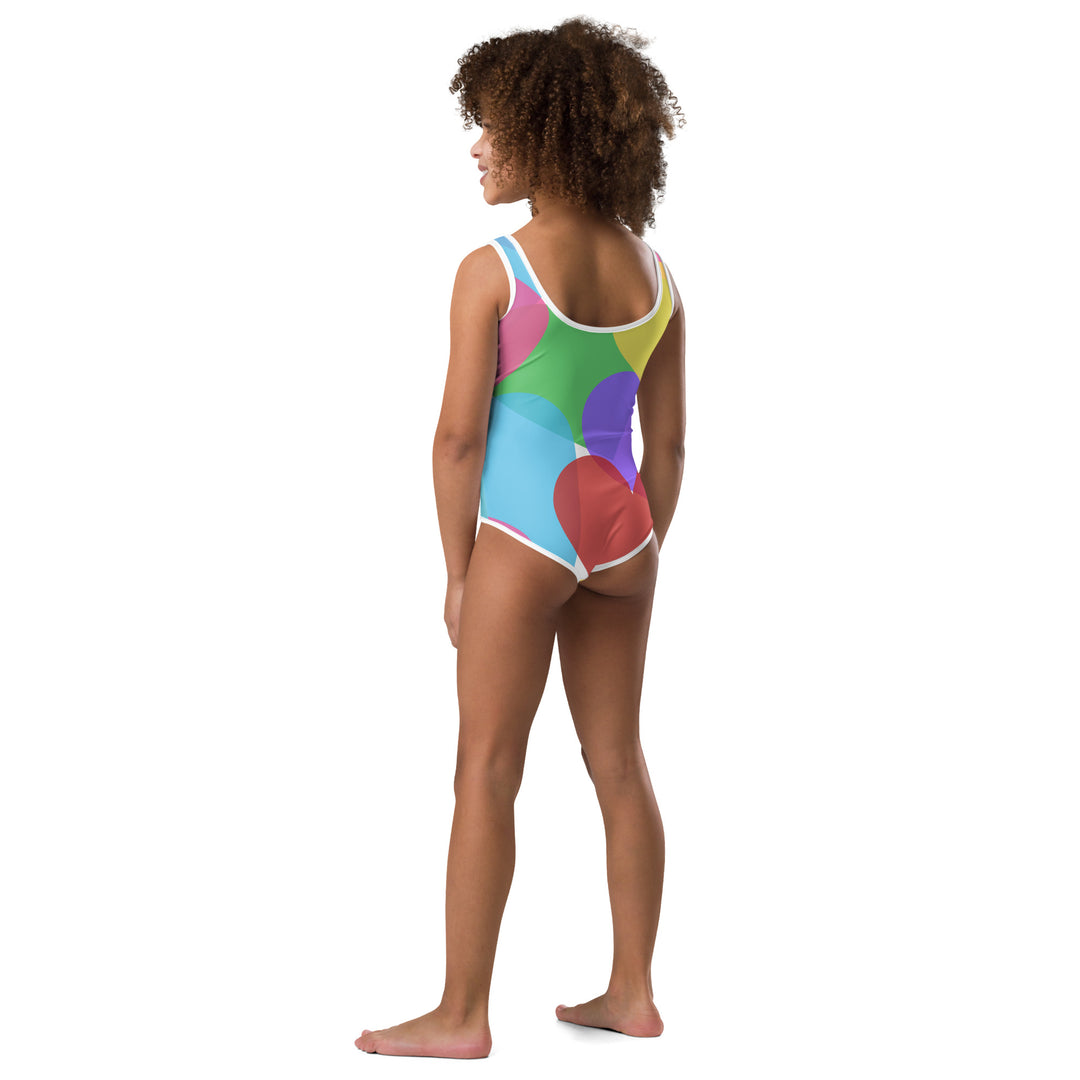 Large Hearts All-Over Print Kids Swimsuit