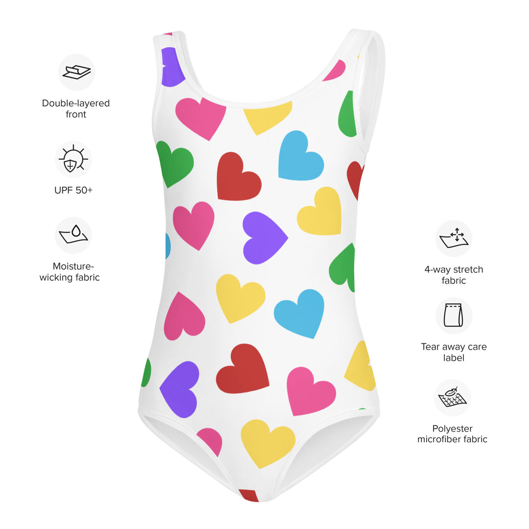 Baby Hearts All-Over Print Kids Swimsuit