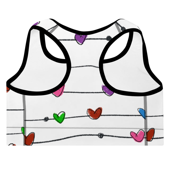 String Hearts Padded Sports Bra