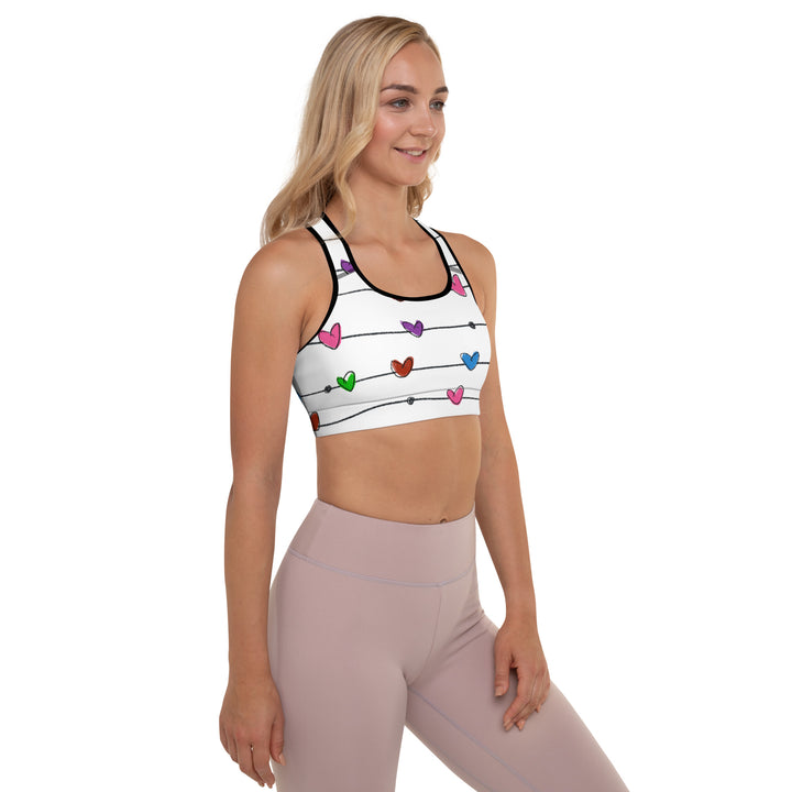 String Hearts Padded Sports Bra