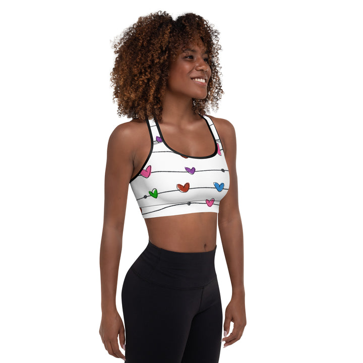 String Hearts Padded Sports Bra