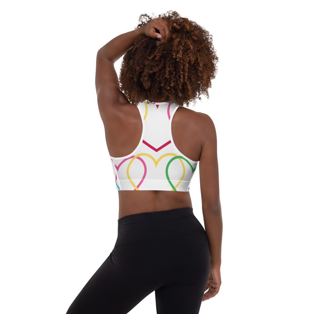 Symmetrical Hearts Padded Sports Bra