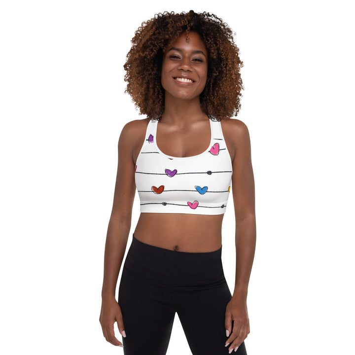 String Hearts Padded Sports Bra