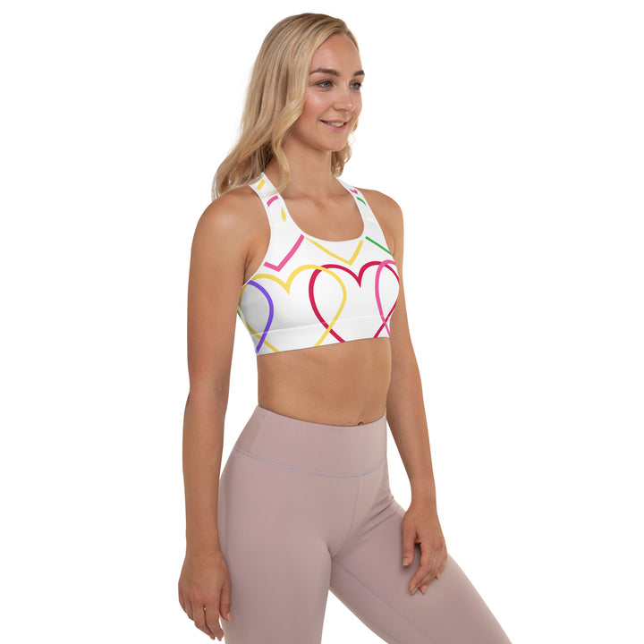 Symmetrical Hearts Padded Sports Bra