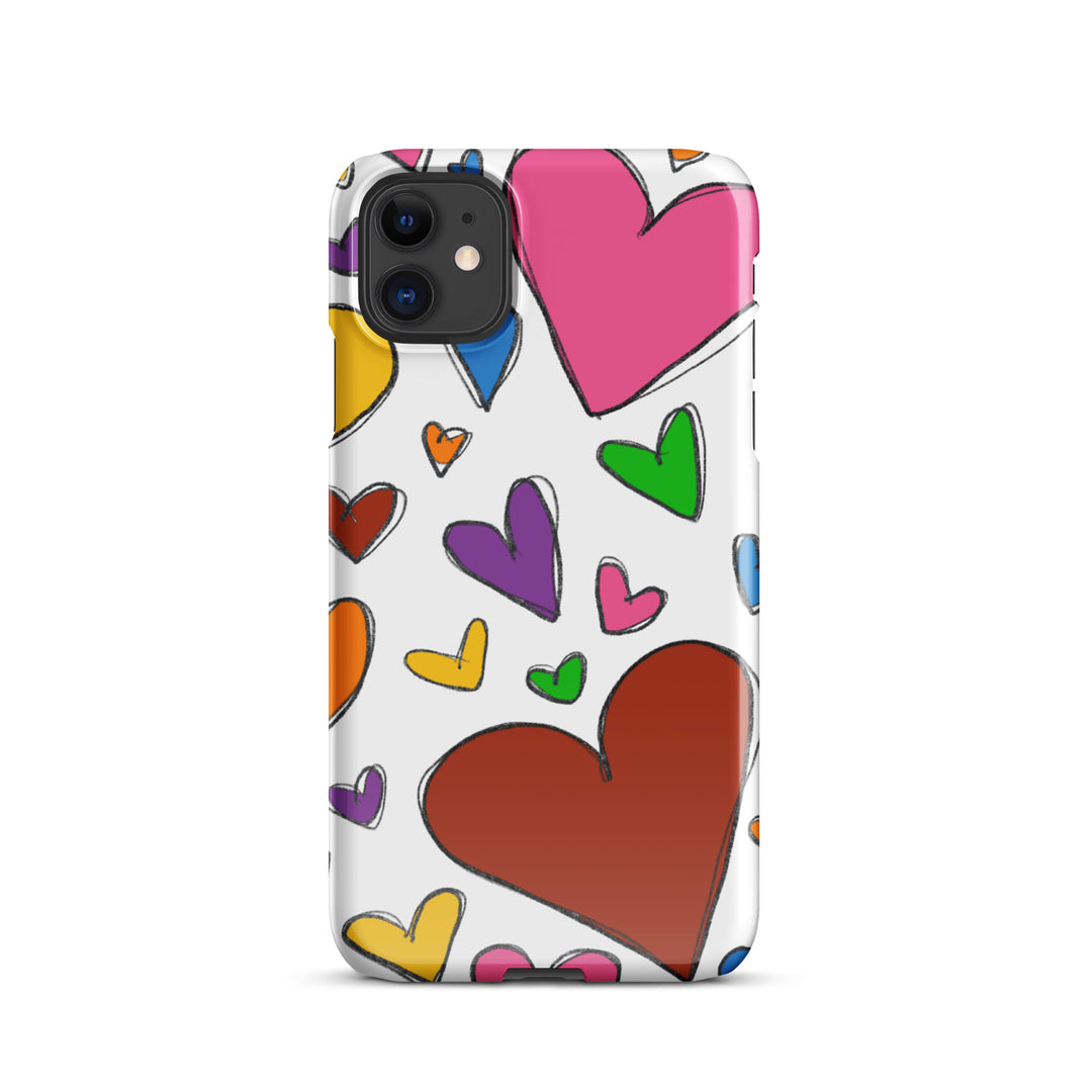 Large Sketch Hearts Snap iPhone® Case