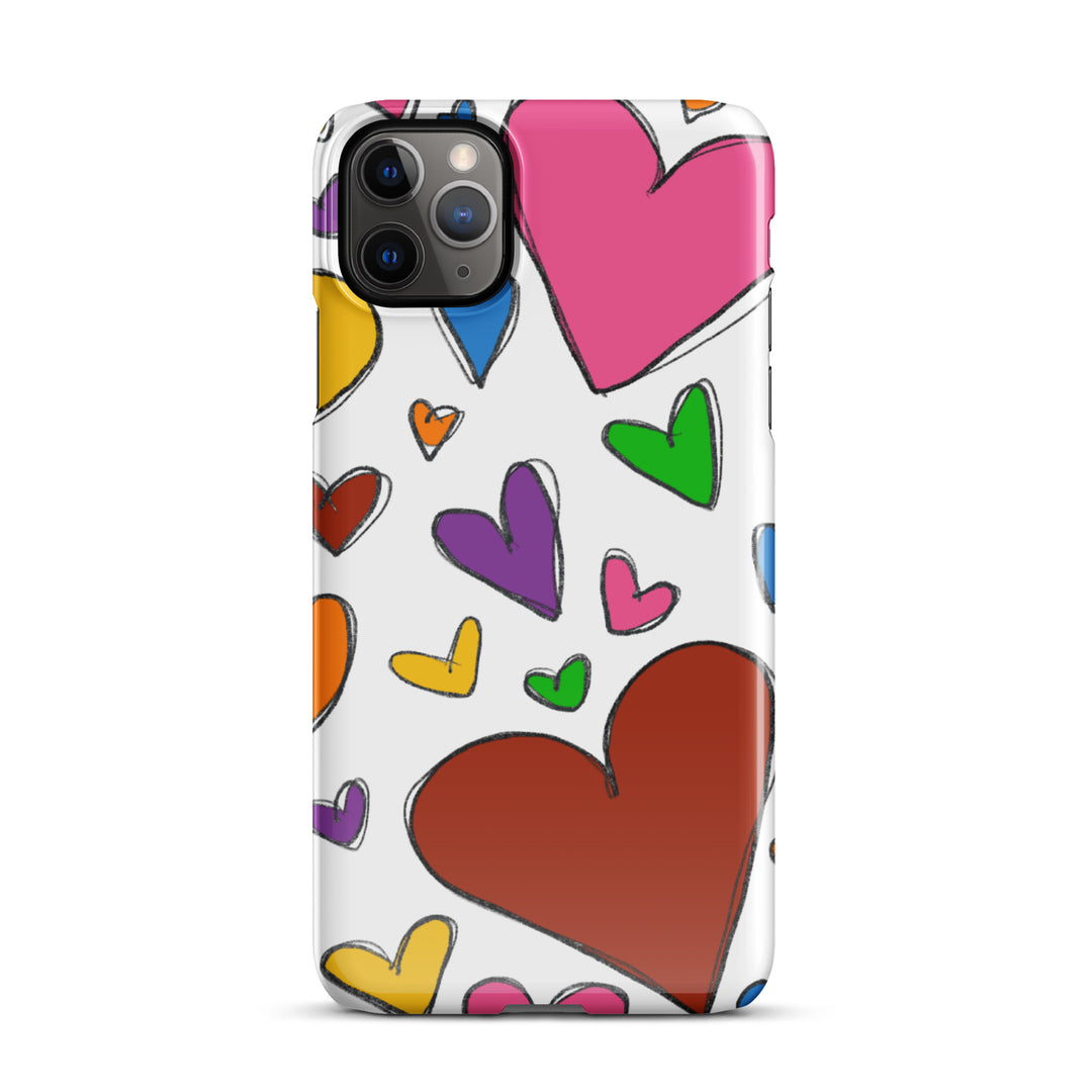 Large Sketch Hearts Snap iPhone® Case