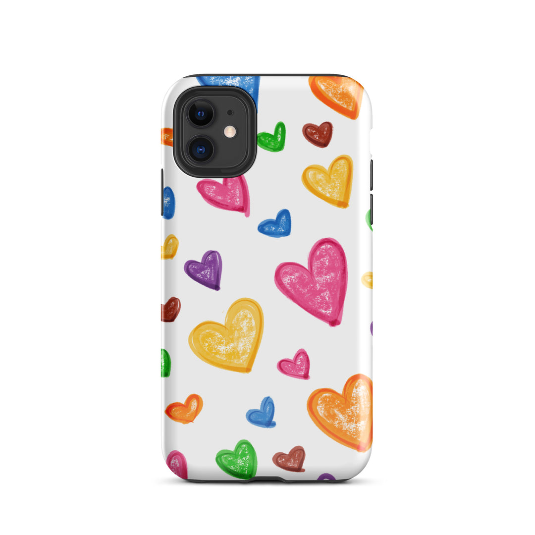 Crayon Hearts Tough iPhone® Case