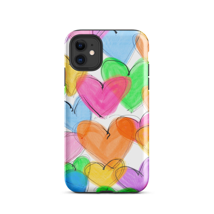 Sketched Hearts Tough iPhone® Case