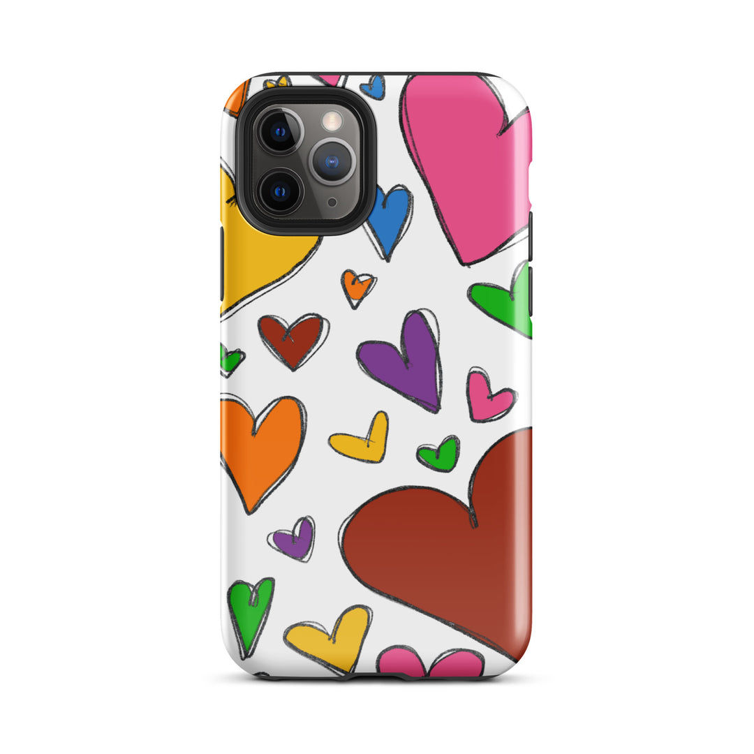 Large Sketch Hearts Tough iPhone® Case