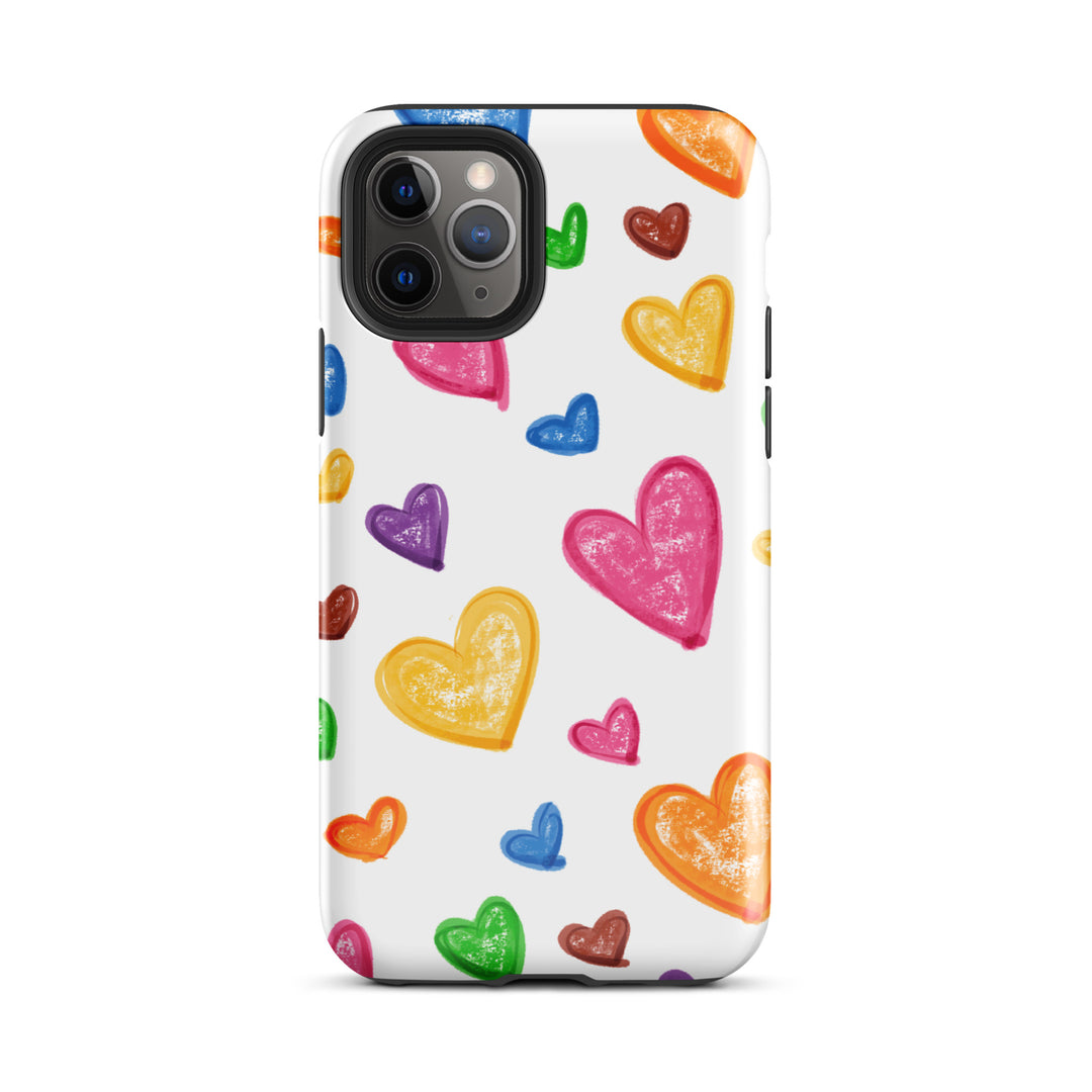 Crayon Hearts Tough iPhone® Case