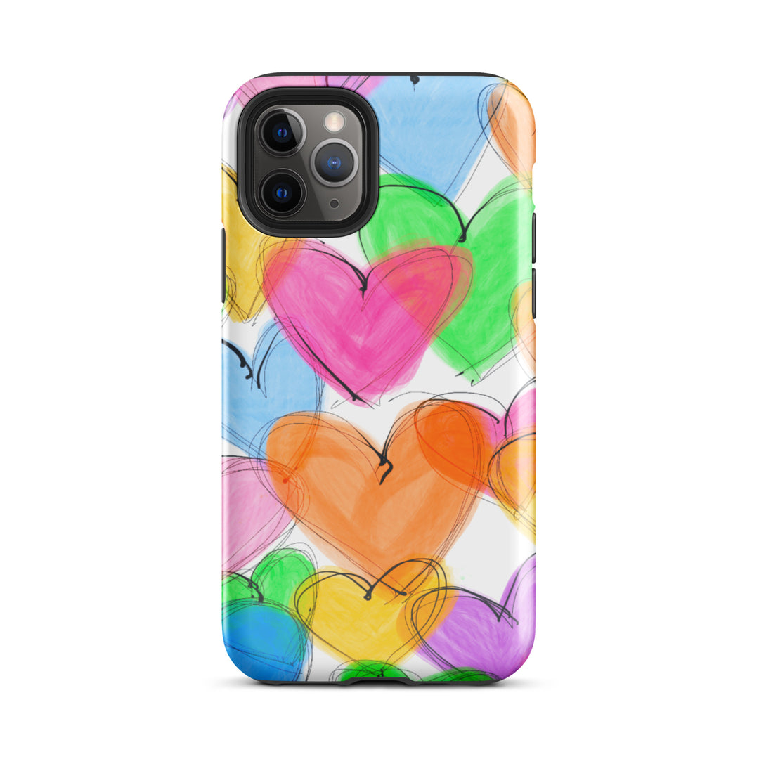 Sketched Hearts Tough iPhone® Case