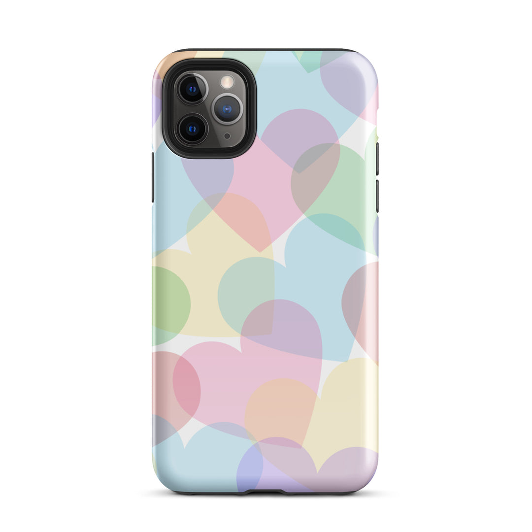 Pastel Overlapping Hearts Tough iPhone® Case