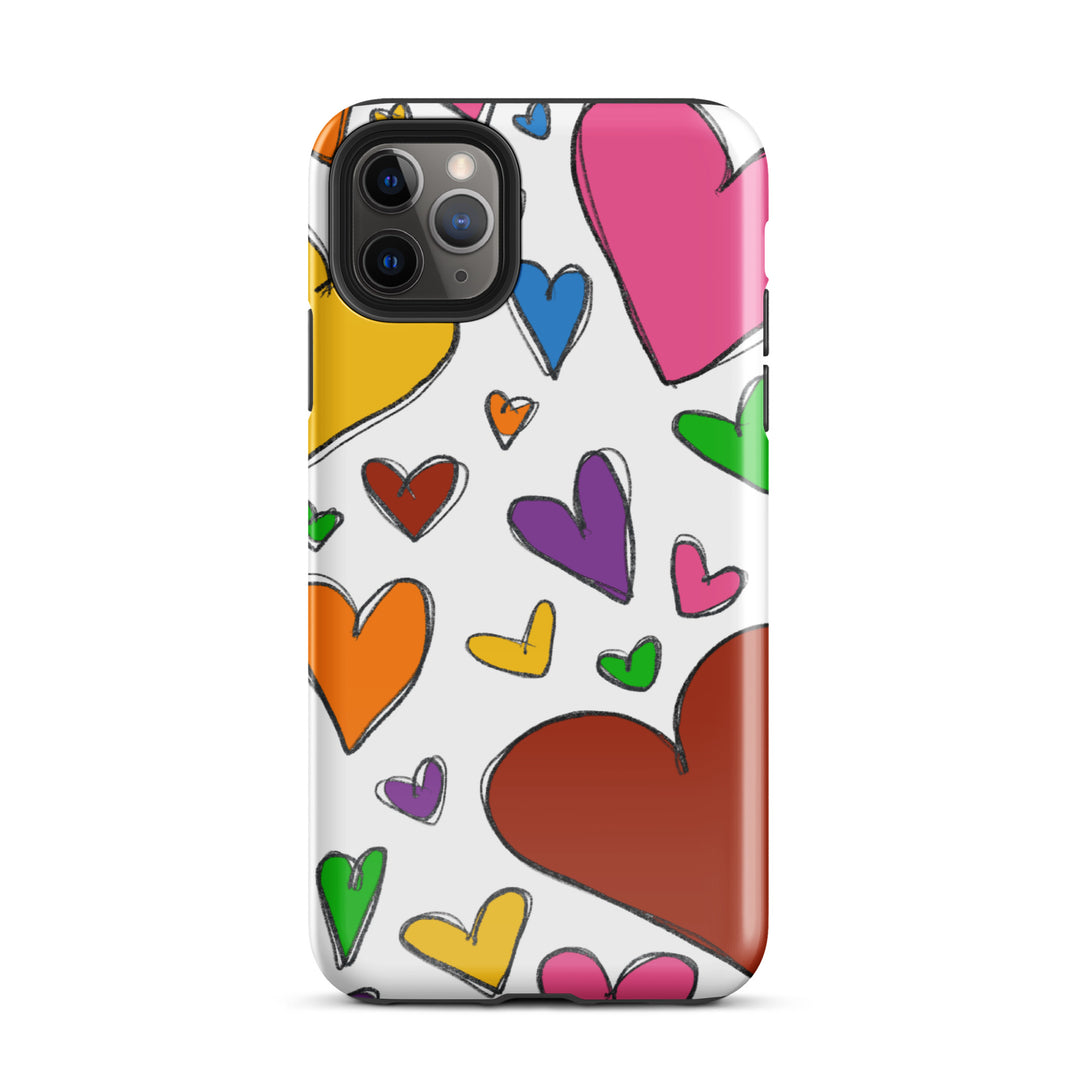 Large Sketch Hearts Tough iPhone® Case