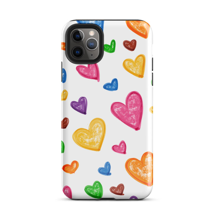 Crayon Hearts Tough iPhone® Case