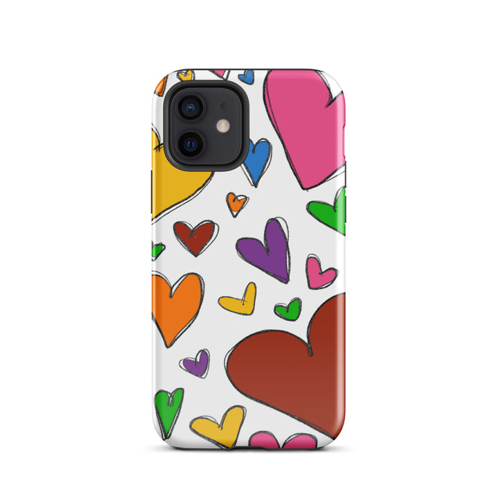 Large Sketch Hearts Tough iPhone® Case