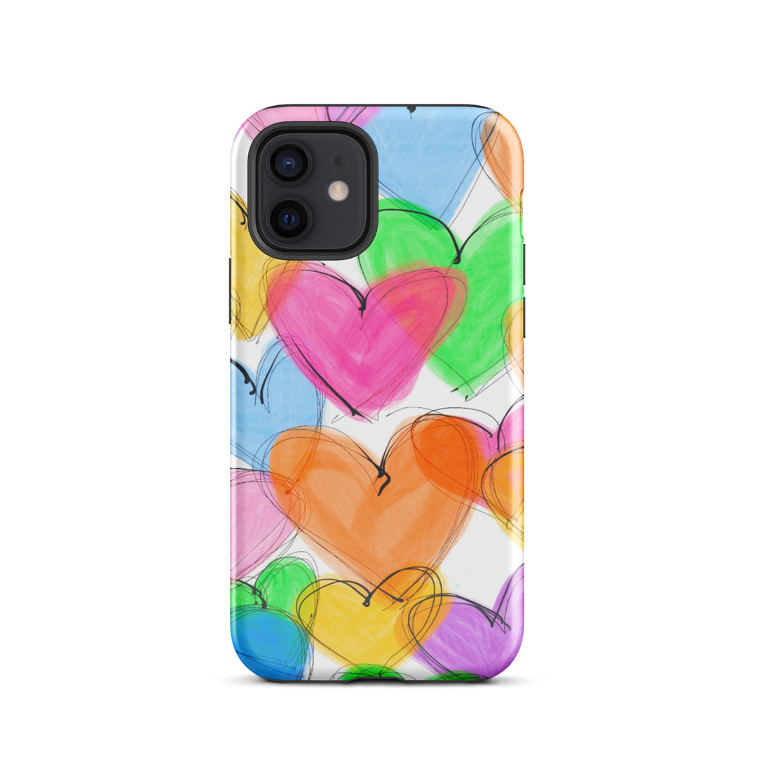 Sketched Hearts Tough iPhone® Case