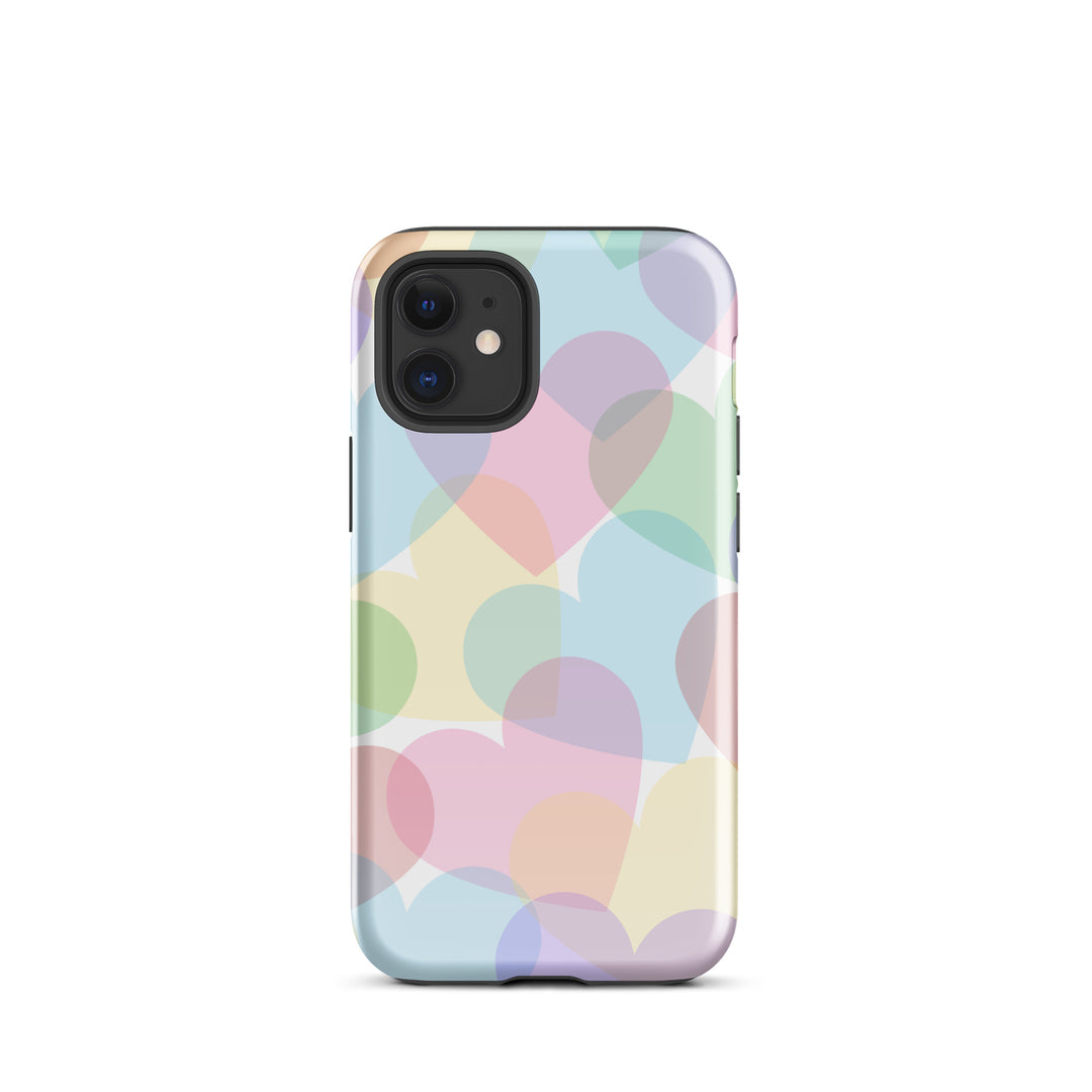 Pastel Overlapping Hearts Tough iPhone® Case