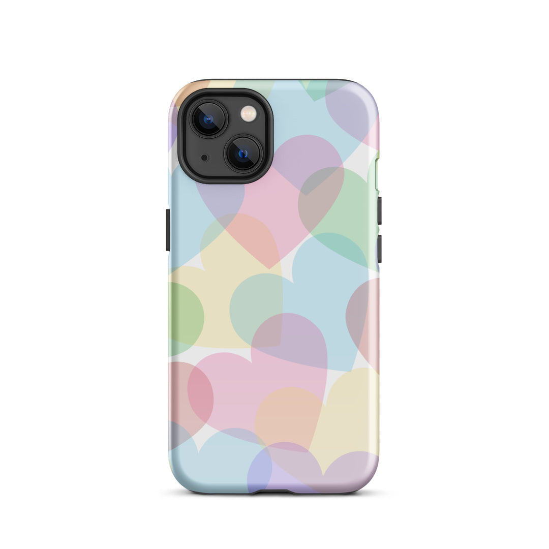 Pastel Overlapping Hearts Tough iPhone® Case