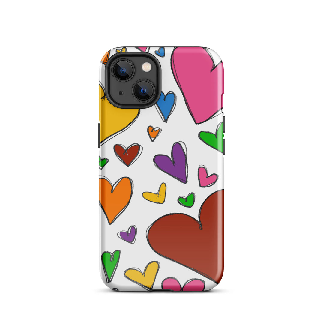 Large Sketch Hearts Tough iPhone® Case