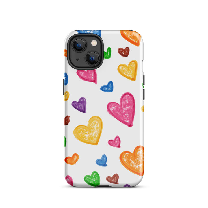 Crayon Hearts Tough iPhone® Case