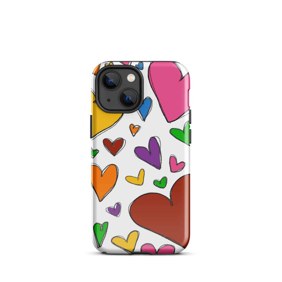 Large Sketch Hearts Tough iPhone® Case