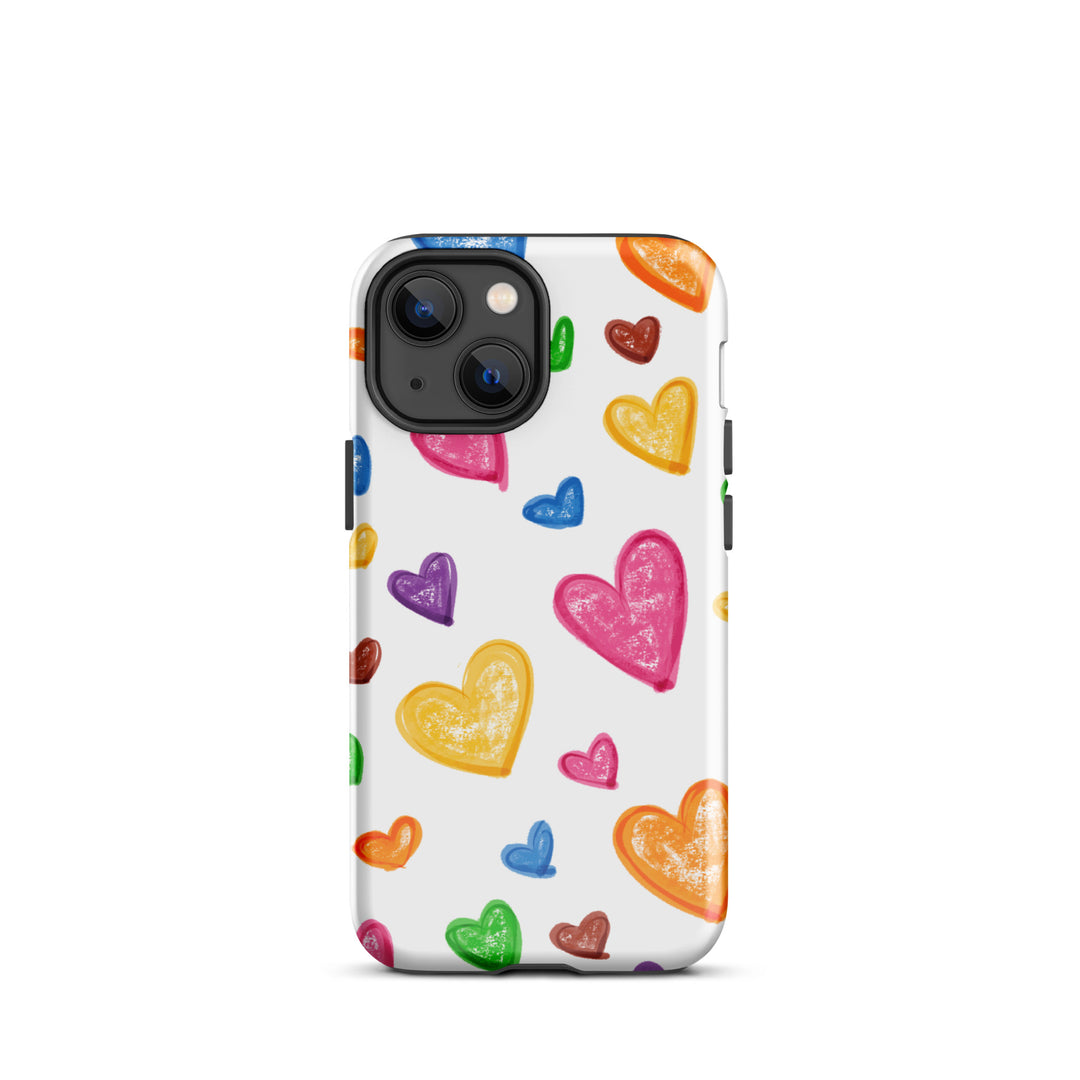 Crayon Hearts Tough iPhone® Case