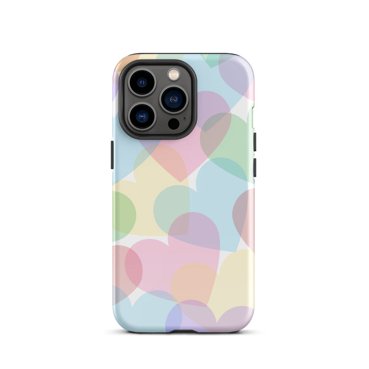 Pastel Overlapping Hearts Tough iPhone® Case