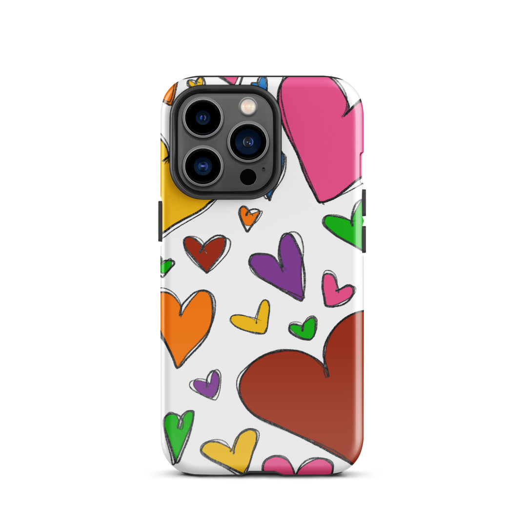 Large Sketch Hearts Tough iPhone® Case